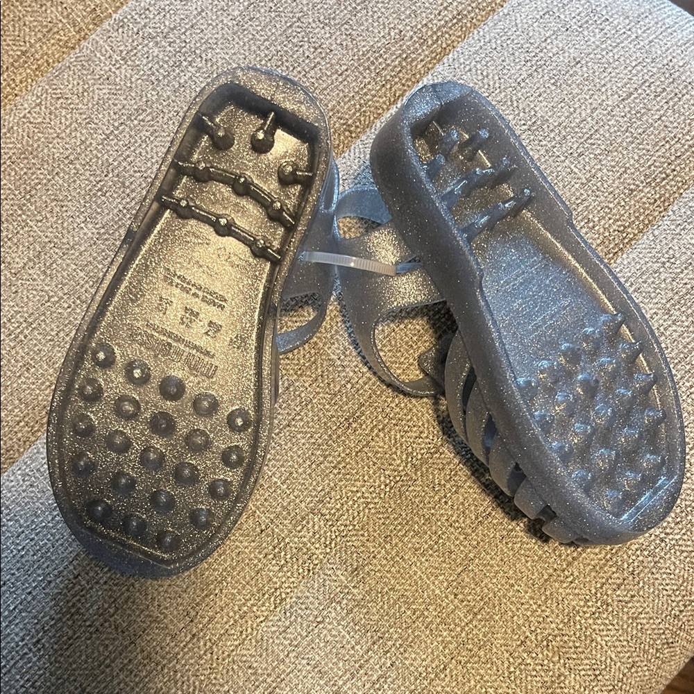 Mini Melissa Glittery Silver Kids Sandals - Picture 3 of 5